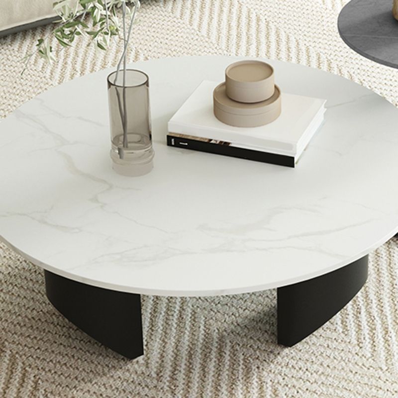 Modern Slate Coffee Table Round Coffee Table for Living Room