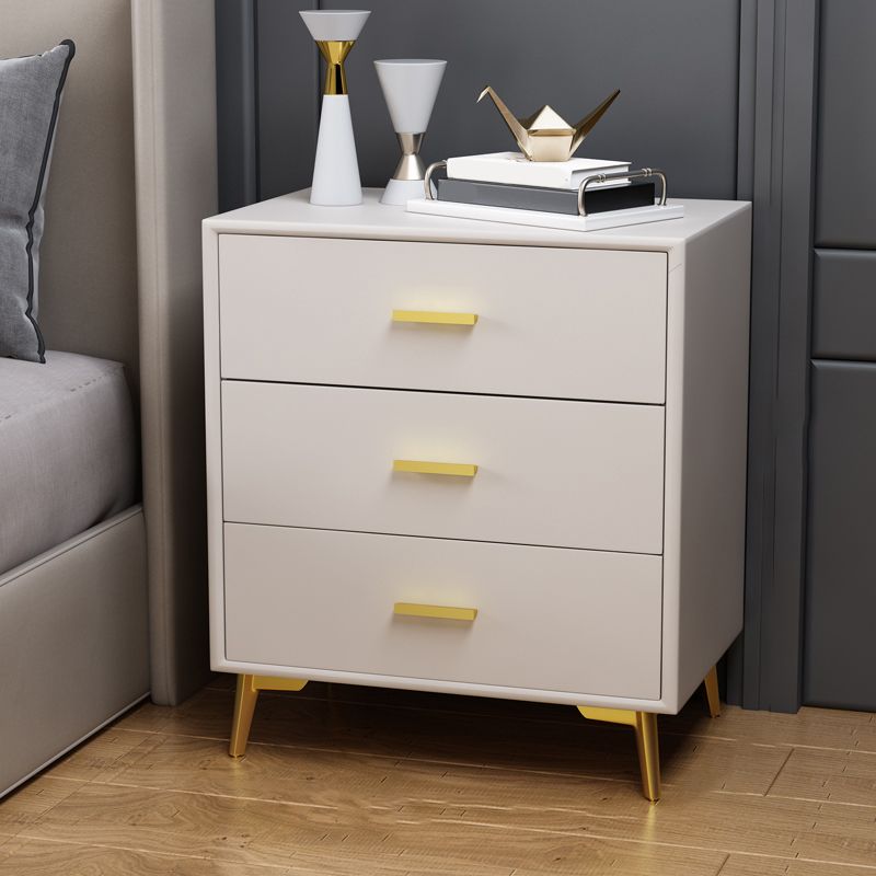 Imitation Wood Night Table Modern Drawer Storage Legs Included Nightstand