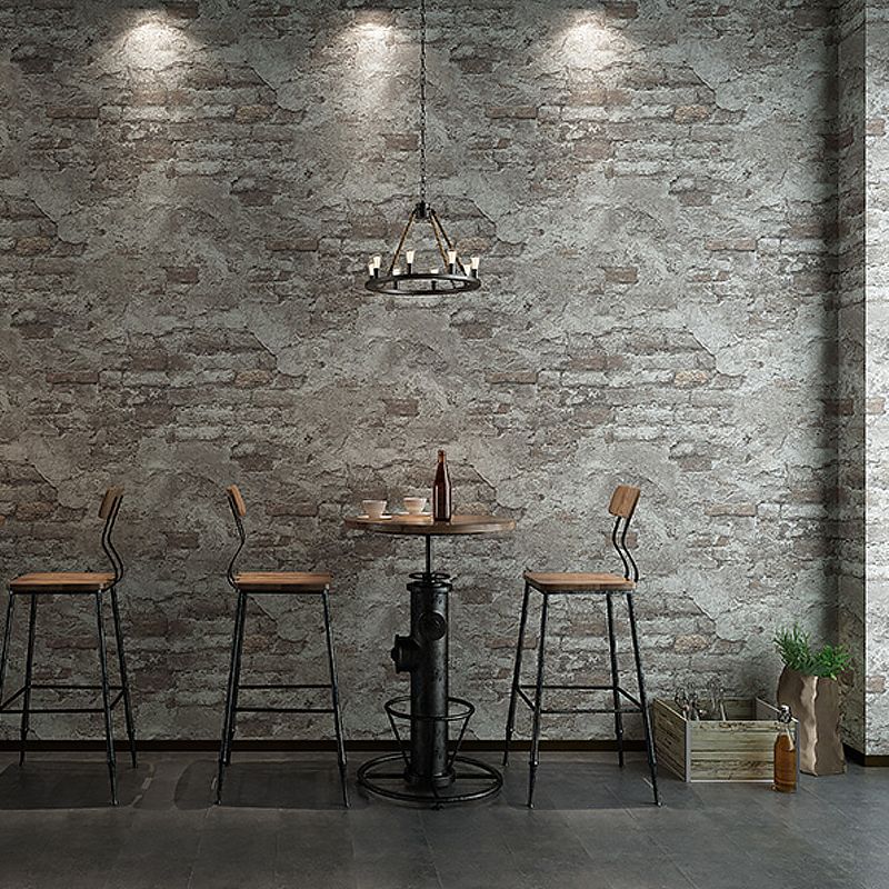 Cyberpunk Aged Brick-Wall Wallpaper Dark-Color Living Room Wall Decor, 33' x 20.5"