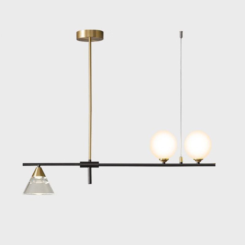 Glass Globe Island Pendant Lighting Modern Multiple-Light Island Light Fixtures