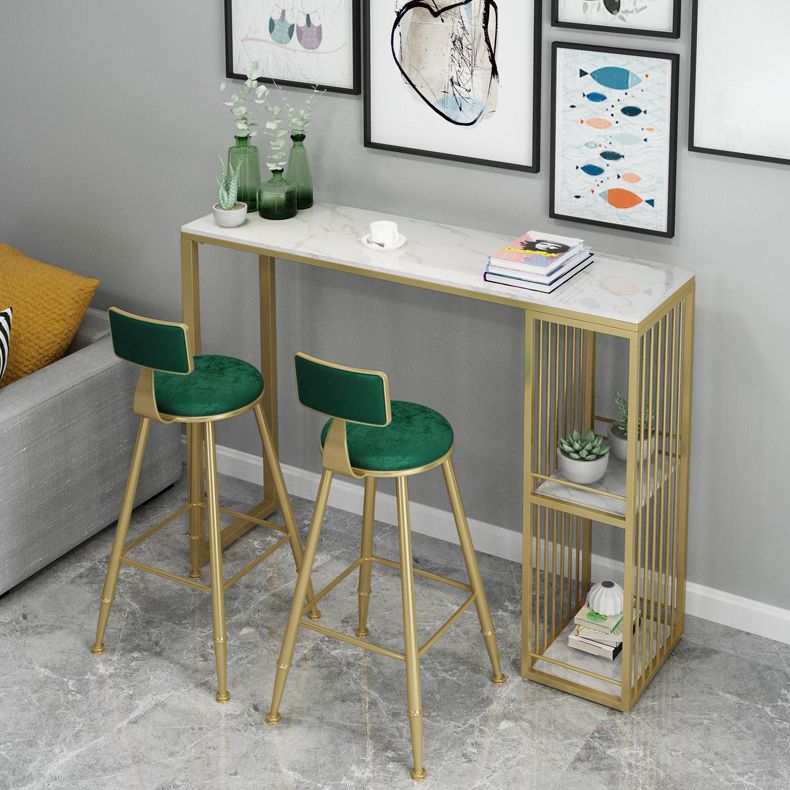 1/3/5 Pieces Luxury Bar Table Set Rectangle Sintered Stone Bar Set with Storage Shelves