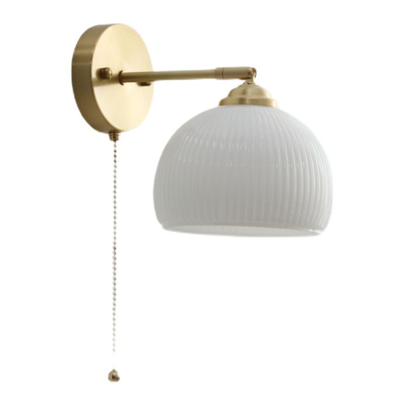 Glass 1-Light Geometric Wall Lighting Modern Style Wall Mounted Light Fixture in White