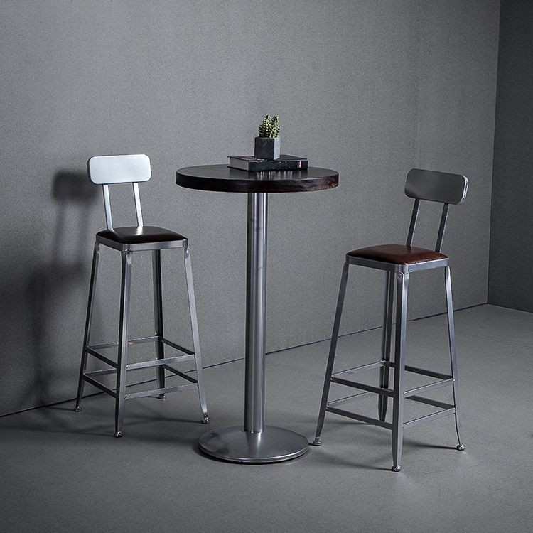 Industrial Leather Bar and Counter Stool Metal Stool with 4 Legs