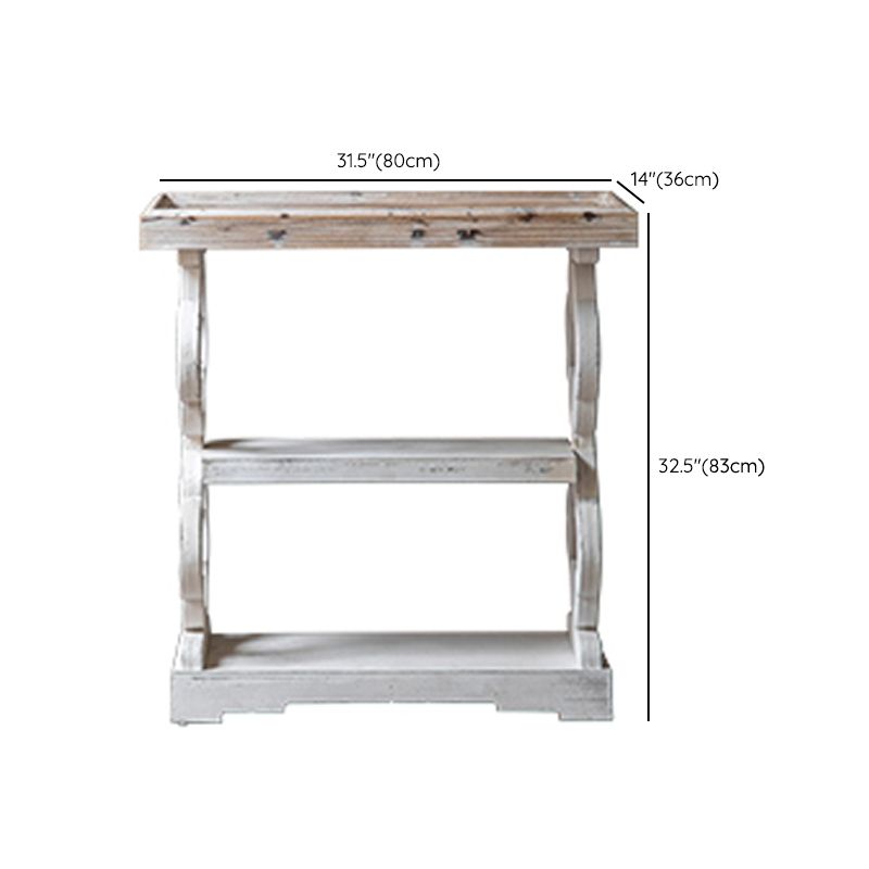 Wood Rectangle Console Table Distressed French Country Accent Table