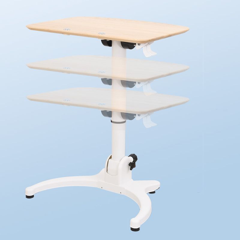 Rectangular Shaped Collapsible Laptop Table Wood Writing Desk in Natural/White/Brown
