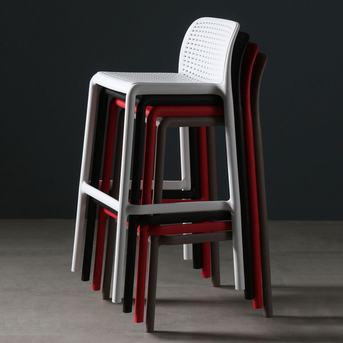Taburete de comedor de cocina de plástico escandinavo