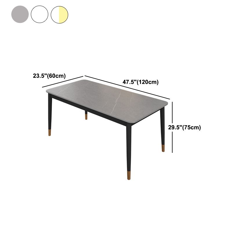 Glam Rectangle Dining Table Set 1/4/5/7 Pieces Dinette Set with Sintered Stone Top
