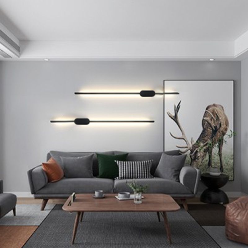 Modern Style Linear Shape Wall Sconce Metal Wall Lighting for Bedroom