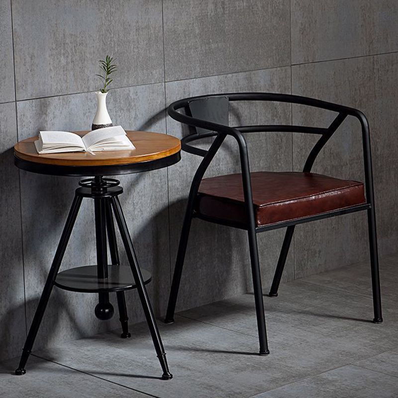 Industrial Upholstered Dining Chairs Metal Open Back Dining Chairs