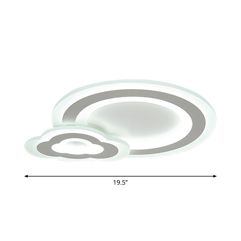 Star/Cloud/Loving Heart Ceiling Lamp Cartoon Acrylic Kids Bedroom LED Flush Mount Light in Warm/White Light