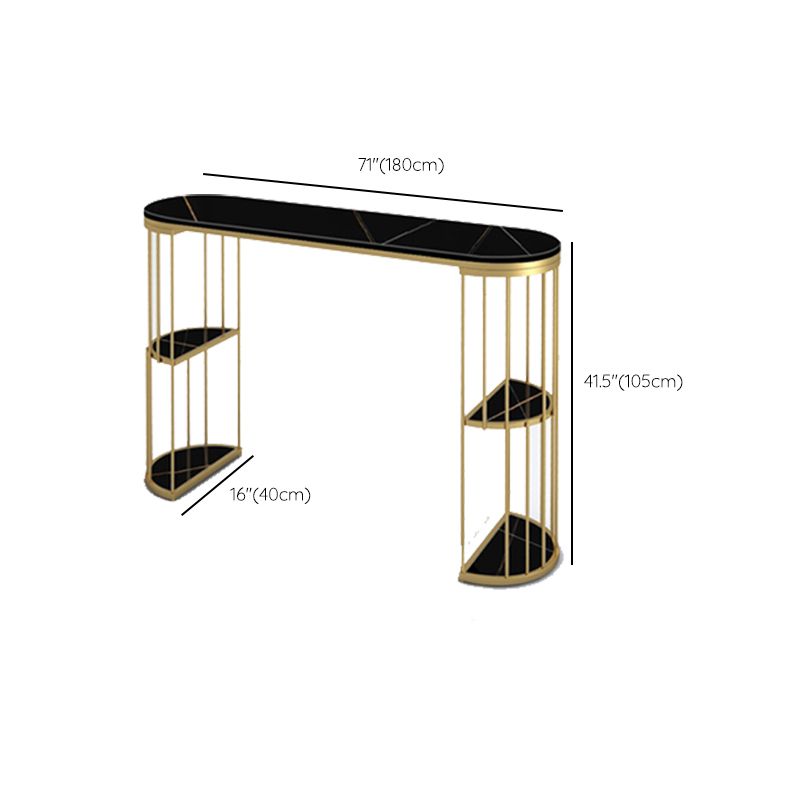 Glam Oval Bar Table Set 1/3 Pieces Stone Counter Table with Upholstered Stools