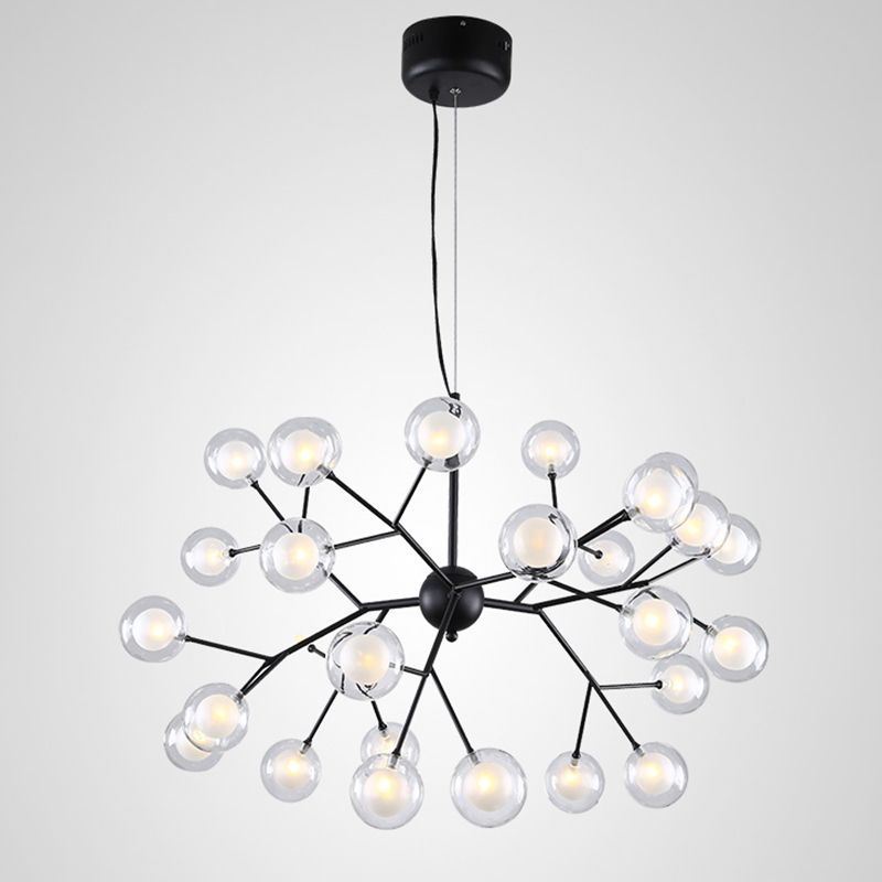 Minimalist Molecule Chandelier Double Glass Living Room Suspension Lighting Fixture