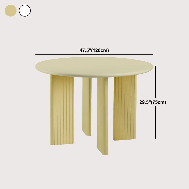 Rectangle Dining Table Engineer Wood Table in Yellow and White
