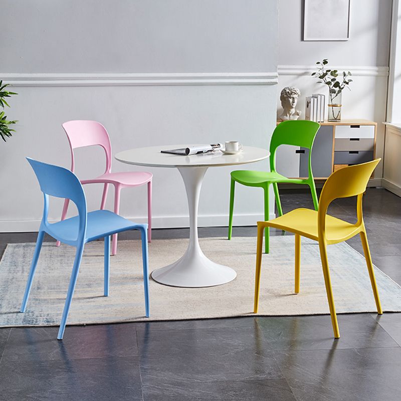 Plastic Contemporary Modern Dining Side Chair Open Back Chair
