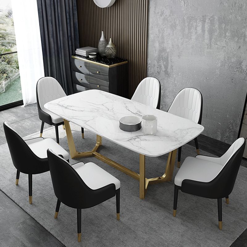 Glam 1/5/7 Pieces Dining Set Sintered Stone Dining Table for Home Use
