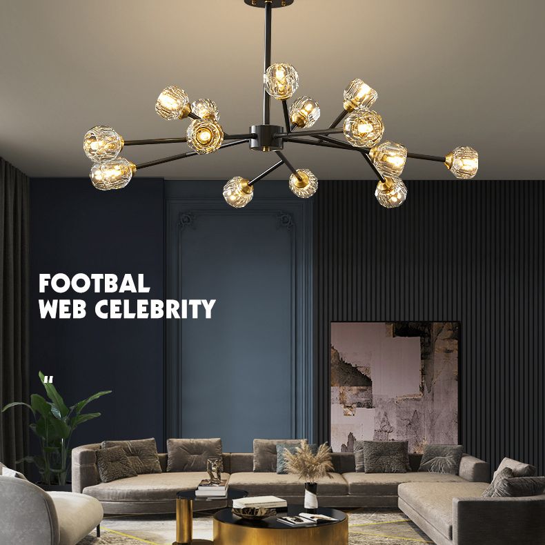 Zeitgenössische radiale Anhängerleuchte Kristallhängung angehender Licht für Wohnzimmer