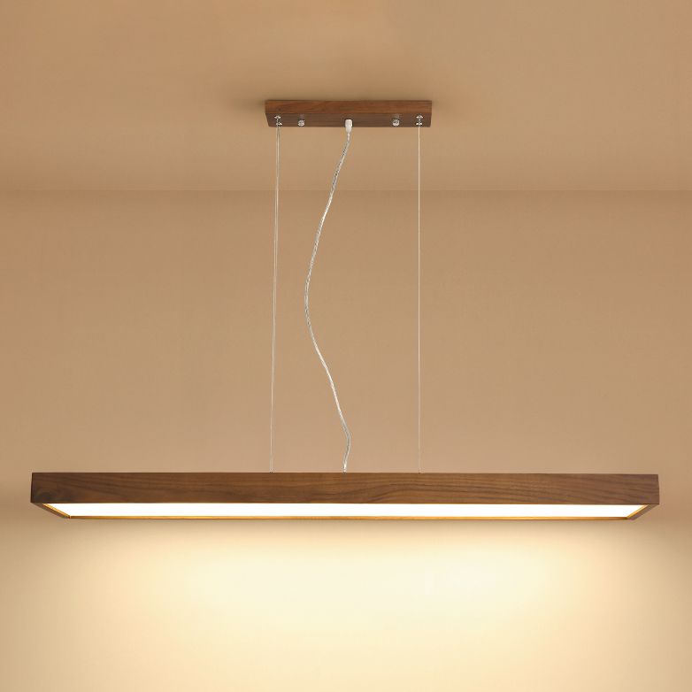 Rechthoek kroonluchter verlichtingsarmaturen eigentijds hout 1 lichte eiland kroonluchter