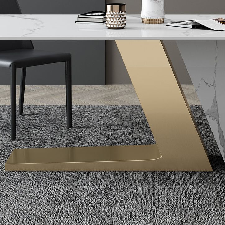 Nordic Sintered Stone Top Dining Set Rectangle 1/3/4/5/6/7 Pieces Dining Table with Chairs