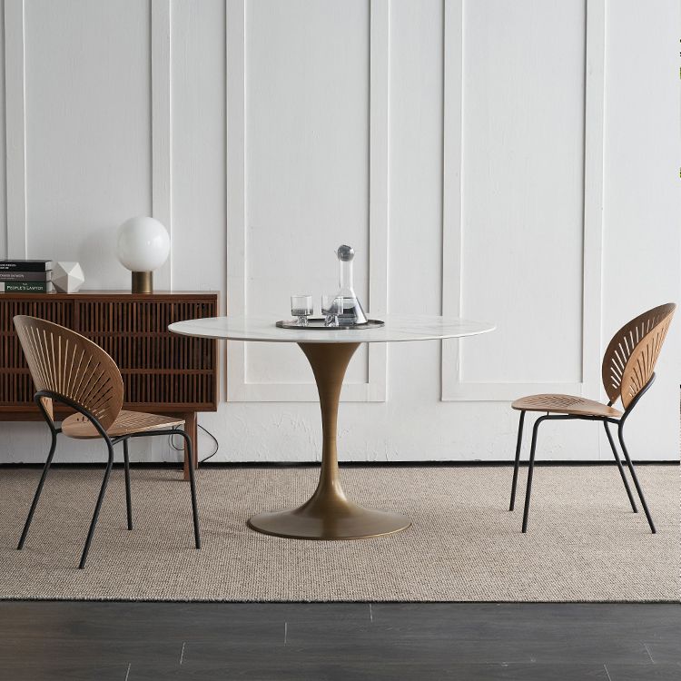 Mesa de comedor de piedra de estilo moderno Mesa de comedor de base de tulipán para el comedor, para el comedor
