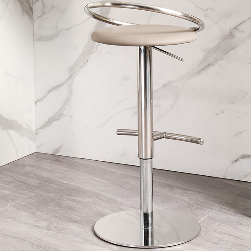 Adjustable Leather Bar Stool Low Back Counter Stool for Bristol with Swivel