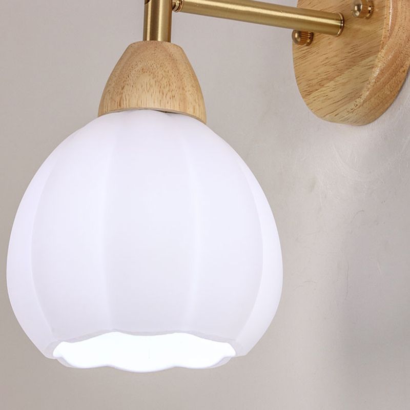 Modern Wooden Wall Light Sconce Minimalist Wall Light Fixture for Bedroom