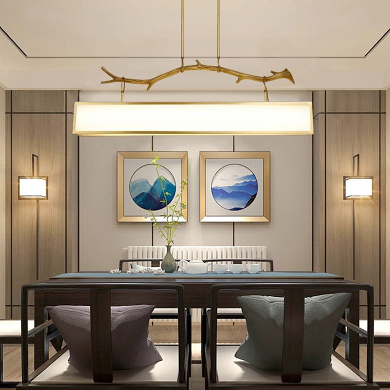 Luci a sospensione a sospensione in metallo in ottone lampade appese lineari moderne per sala da pranzo