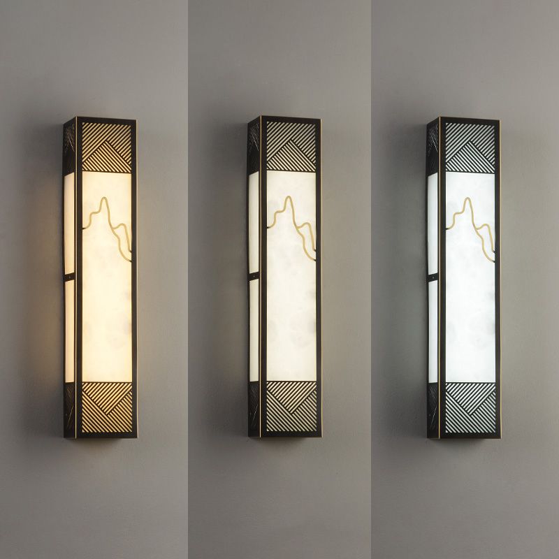 Lámpara de metal de 1 luz de 1 luz moderna de luz rectangular para sala de estar para sala de estar