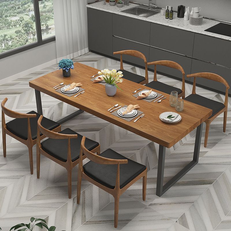 Modern Wood Dining Set 1/2/7 Pieces Brown Dinette Set with Wooden Chairs