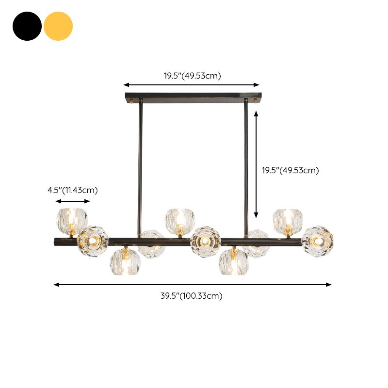 Modernist Ball Shape Island Pendants Crystal Pendant Lights for Dining Room