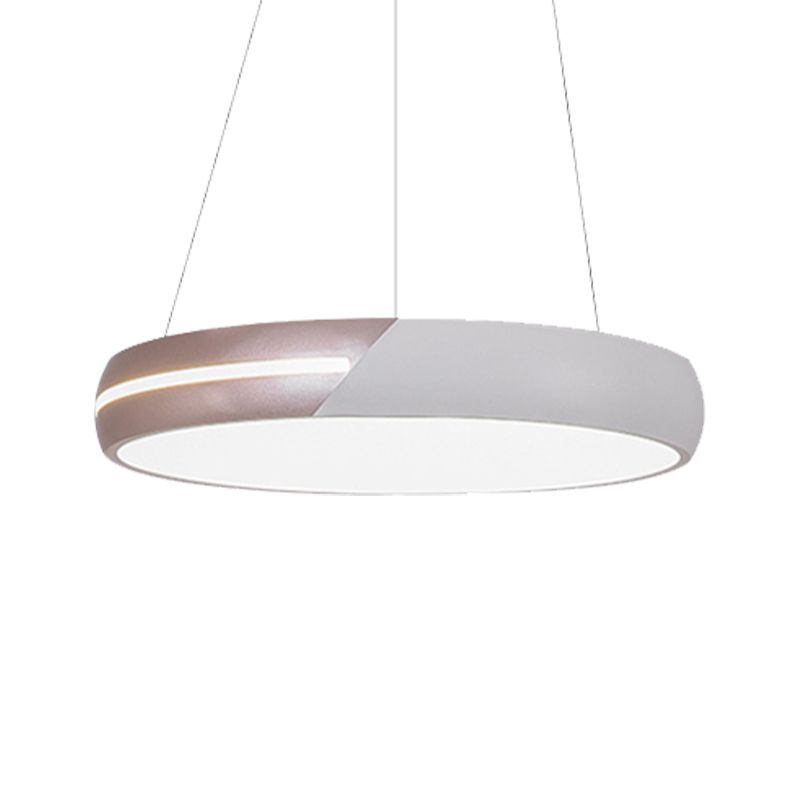 Suspensión de anillo de oro rosa Luz moderna de metal LED Light Lighte para comedor, 18 "/19" /21.5 "/30" de ancho