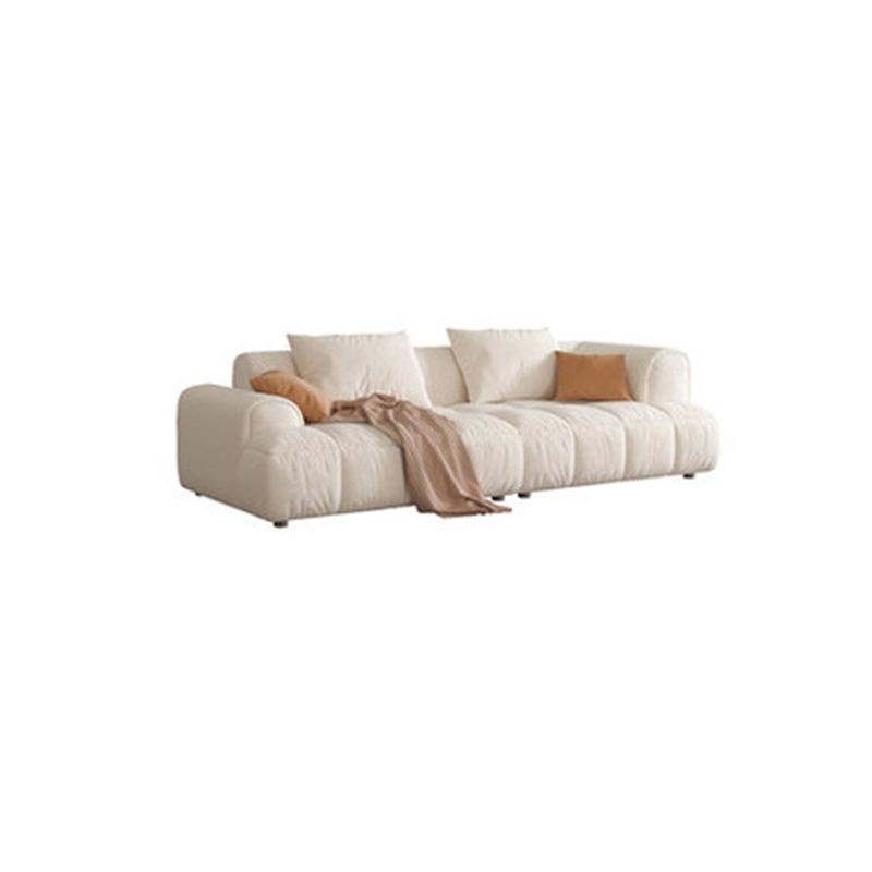 Modern Style Sofa Embedded Armrest Cushion Back Flannelette Material Sofa Bed