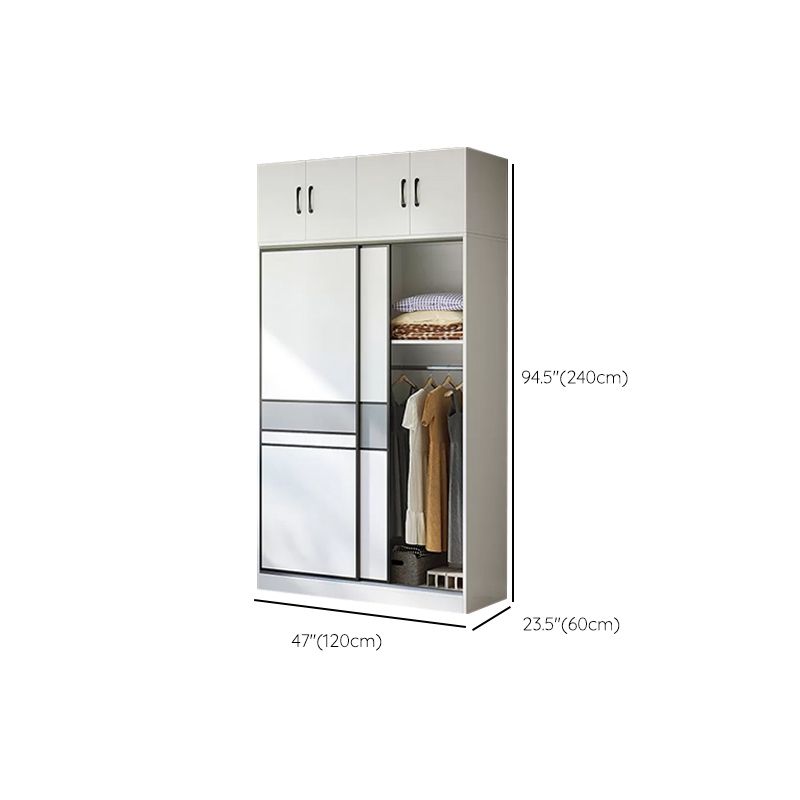 Sliding Wardrobe Armoire with Shelves Engineered Wood Wardrobe Cabinet