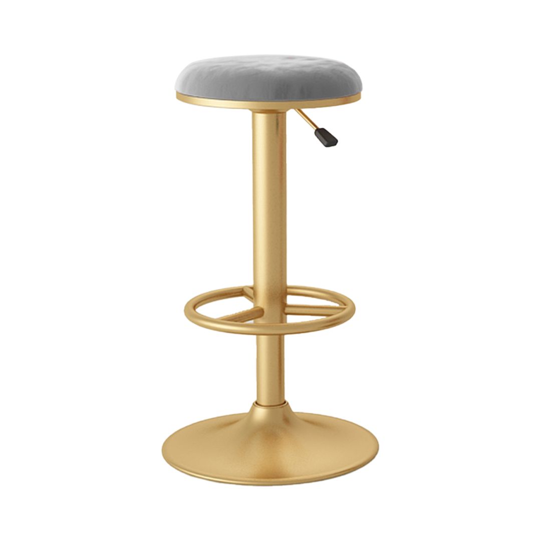Nordic Glam Liftable Bar Stool Round Counter Bar Stool with Metal Legs