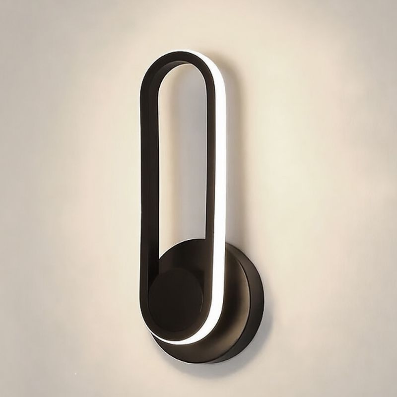 Oval Shape Metal Wall Light Modern Style 1 Light Wall Mount Light