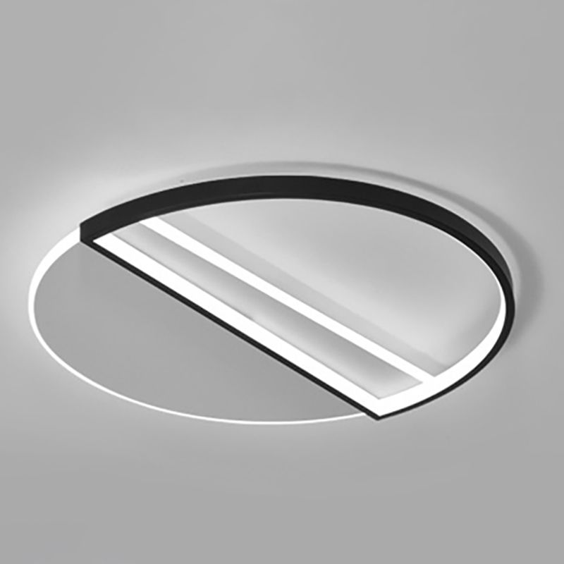 Plafonnier géométrique en métal, style simple, LED noir, éclairage proche du plafond