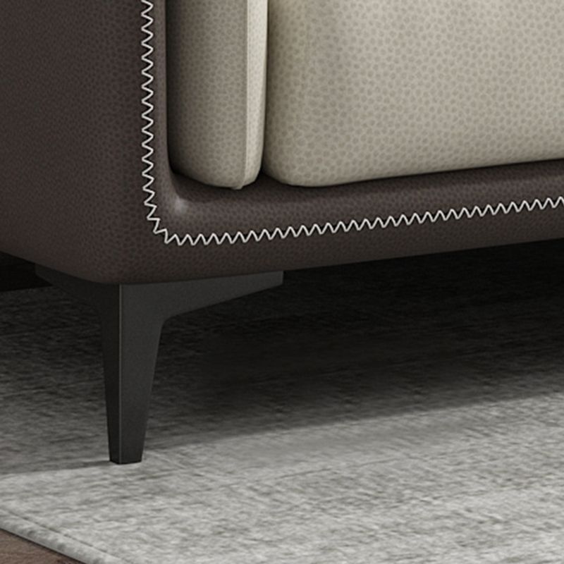 Braccio incasso contemporaneo sezionale divano in finta pelle resistente alle macchie con cuscino