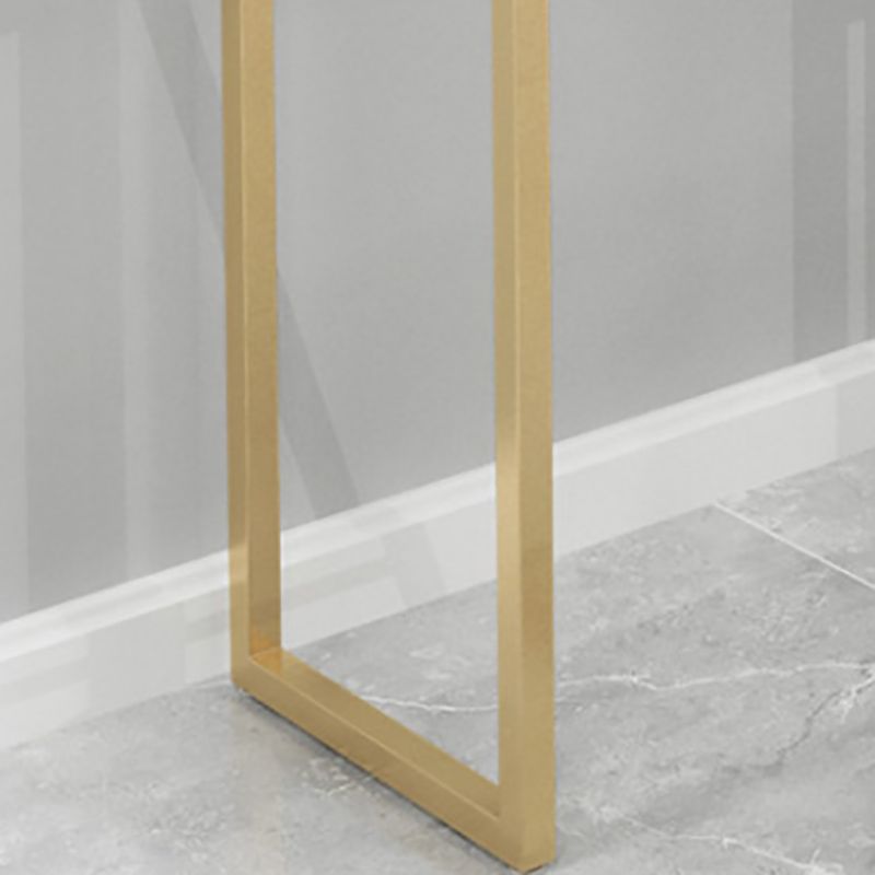 Glam Stone Bar Counter Table Rectangle Bar Counter Table with Metal Legs for Kitchen