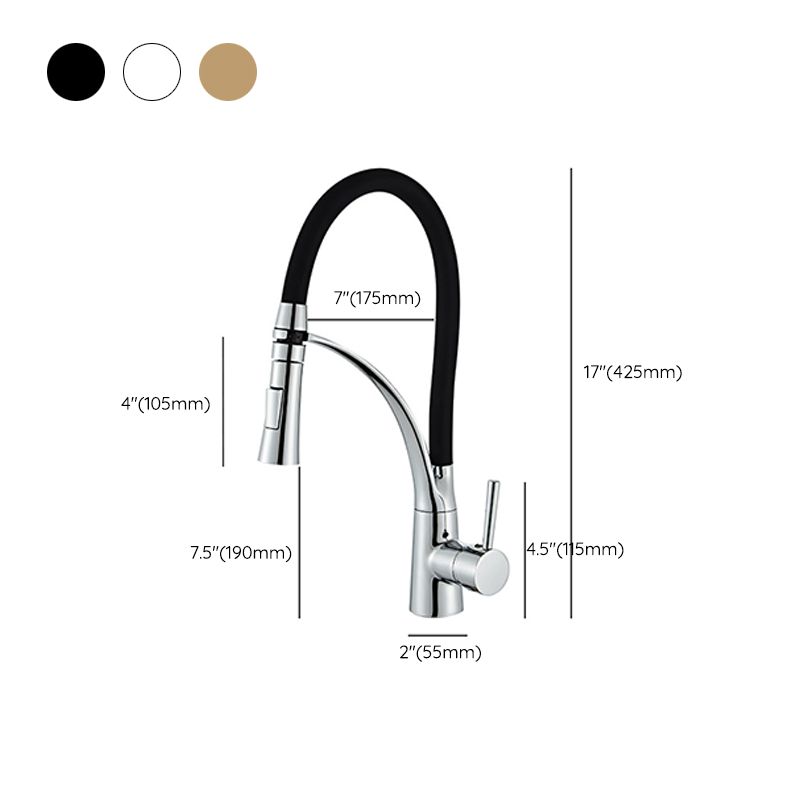 Contemporary Pull Down Single Handle Kitchen Faucet High Arch Kitchen Faucet