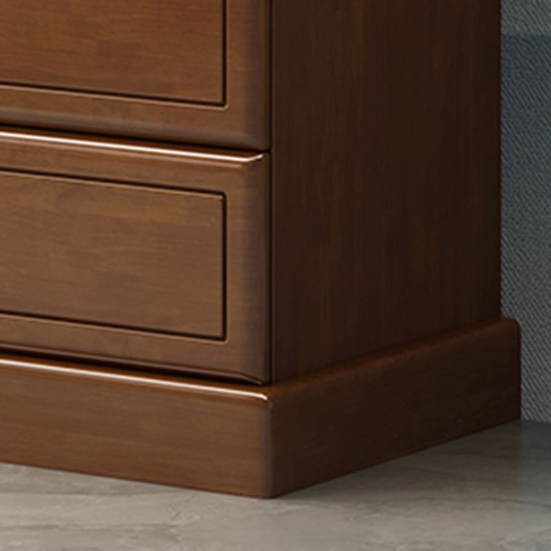 Modern Rectangle Brown Cabinet Knobs Wood Side Cabinet with Drawer