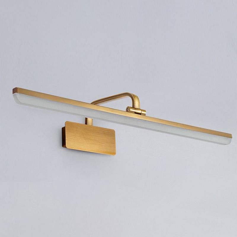 Waterdichte lineaire LED -wandlichtmetaal Modern Minimalisme Brass Vanity Neutraal Light voor kleedkamer