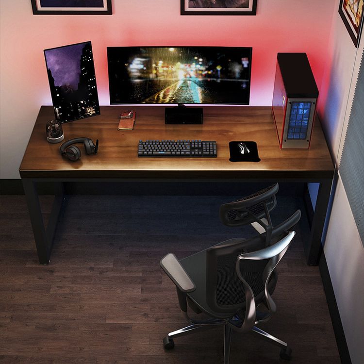 Solid Wood Rectangular Computer Desk Modern 29.53" Tall Gaming Desk