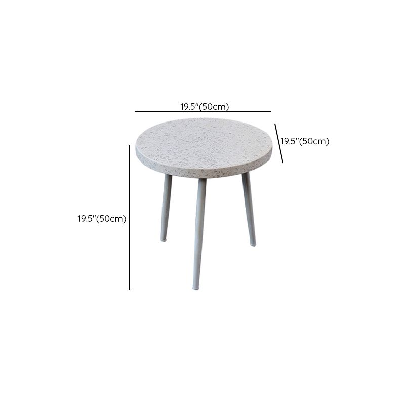 Contemporary Round Terrazzo Cocktail Table Metal/Acrylic 3 Legs Coffee Table