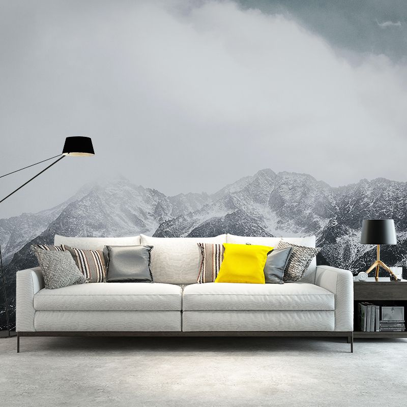 Photography Style Mountain View Mural Mildew Resistant Wallpaper for Guest Room Decor