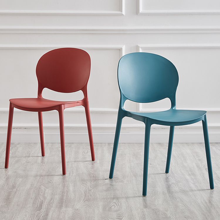 Modern Plastic Open Back Dining Side Chair 32"H Acrylic Dining Chair for Restaurant