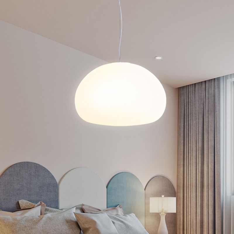 Glass Drop Shade Hanging Lights Modern Style 1 Head Hanging Mount Fixture for Restaurant