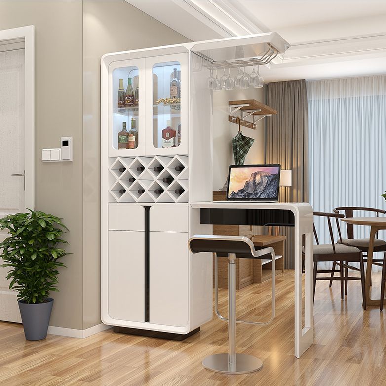 Contemporary Bar Stool and Table Set 2/3 Pieces White Rectangular