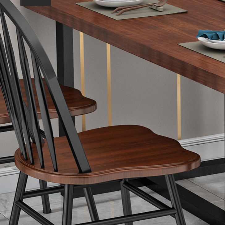 Sillas de comedor de metal estilo moderno Sillas sin brazos con respaldo Windsor para cocina (juego de 4)