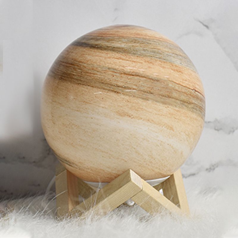 Modern Style Table Lamp 1-Light Wooden Desk Light with Glass Shade for Living Room