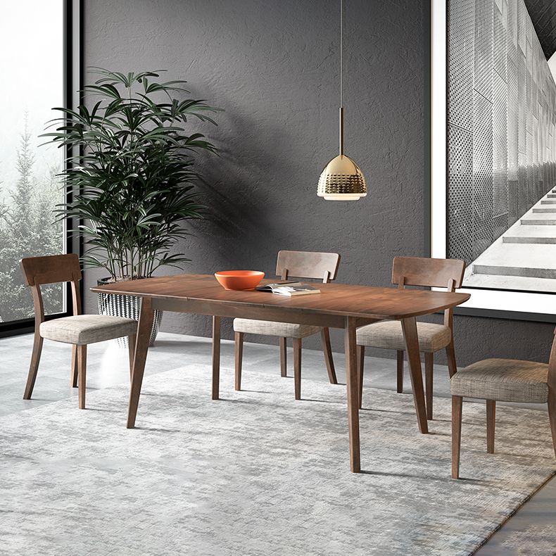 Extendable Modern Beech Wood Table for Restaurant Rectangle Dining Table with 4 Legs