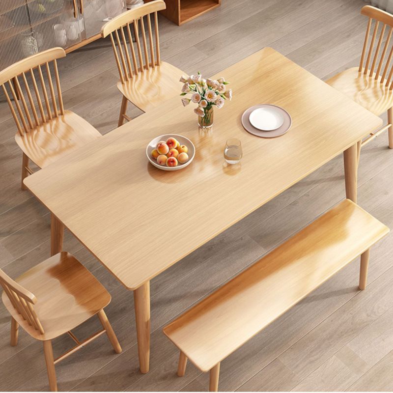 Contemporary Solid Wood Rectangular Dining Table for Dining Hall